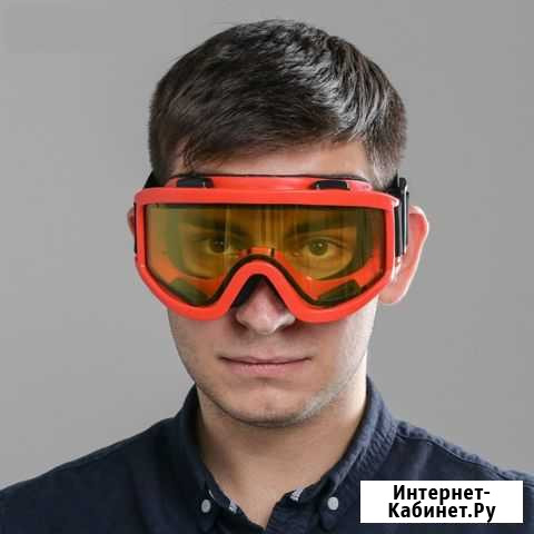Очки-маска с двойной линзой для сноубординга, лыж Красноярск - изображение 1