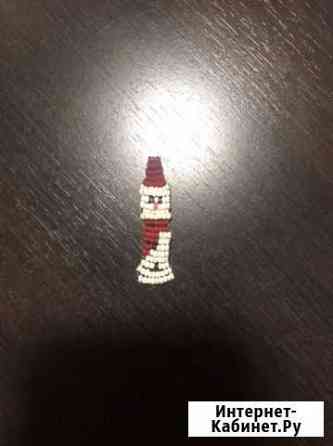 Снеговик из бисера ручной работы (ёлочная игрушка) Ярославль