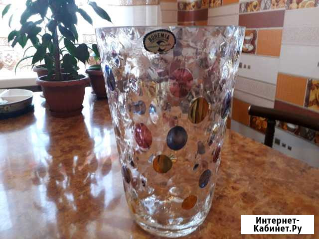 Ваза из богемского стекла, цветная Иркутск - изображение 1