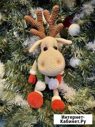 Вязаная игрушка новогодний олень Оренбург