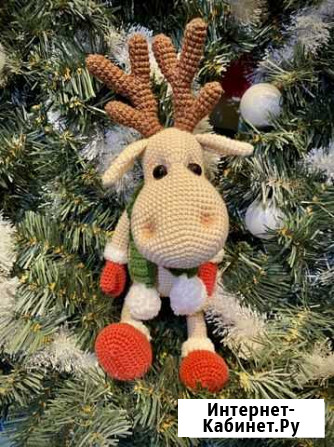 Вязаная игрушка новогодний олень Оренбург - изображение 1