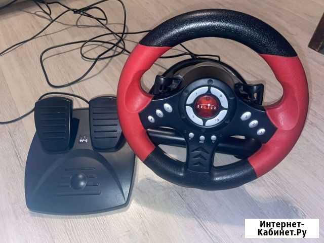 Игровой руль с педалями oklick mini W-4 Курск - изображение 1