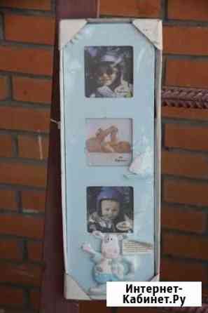 Рамка детская на 3 фото с декором Красноярск