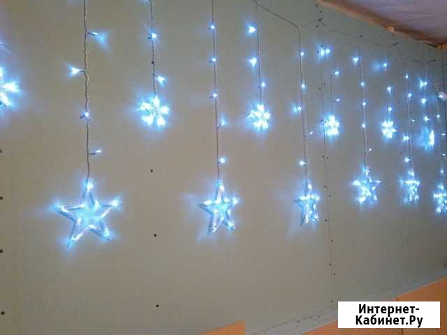 Гирлянда штора, 2,5 м (бахрома+звезды) Вологда - изображение 1