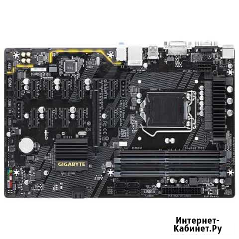 Мат. плата на 12 карт gigabyte b250 fintech Новозыбков - изображение 1