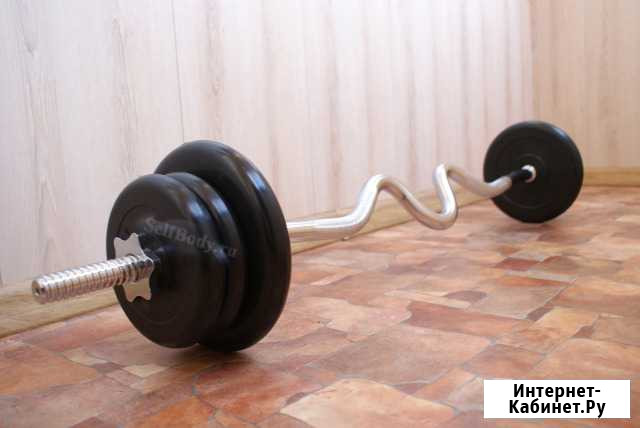 Штанга 26 кг (изогнутый гриф + Блины 2x5/4x2.5) Иркутск - изображение 1