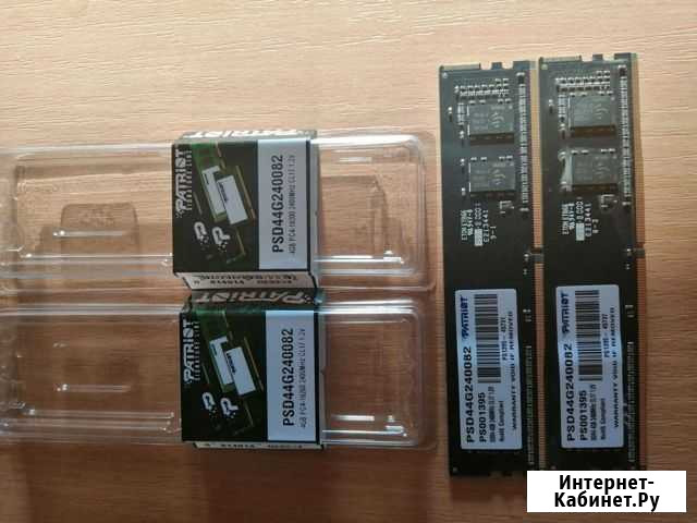 Оперативная память ddr4 8gb 2400 patriot Советск - изображение 1