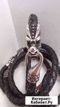 Браслет из кожи и стали /кобра Воронеж