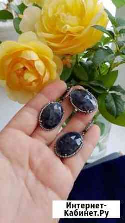 Сапфиры натуральные комплект серебро Белгород