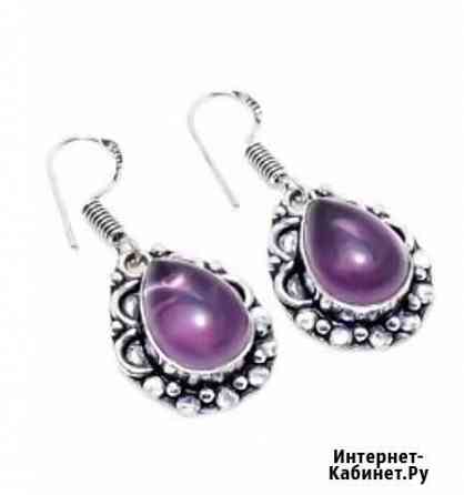 Серьги с природным аметистом Санкт-Петербург