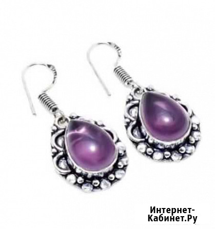 Серьги с природным аметистом Санкт-Петербург - изображение 1
