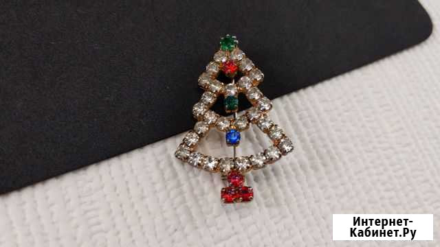 Винтажная брошь елочка из кристаллов. 60е США Санкт-Петербург - изображение 1