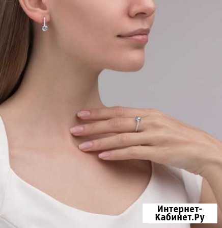 Серьги Серебро под белое золото Алькор Новые Северск - изображение 1