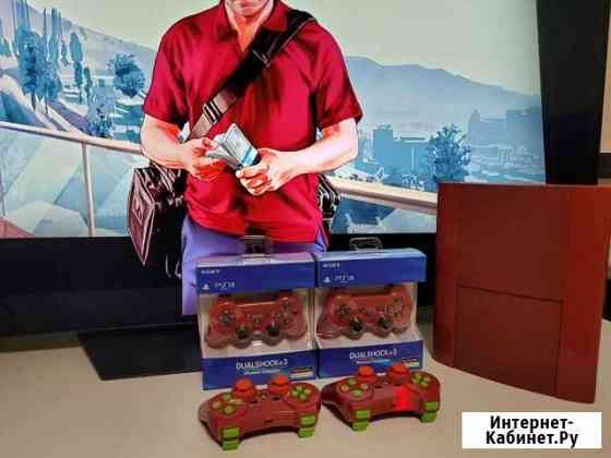 Sony Playstation 3 красный Super Slim Red 100 игр Усть-Джегута