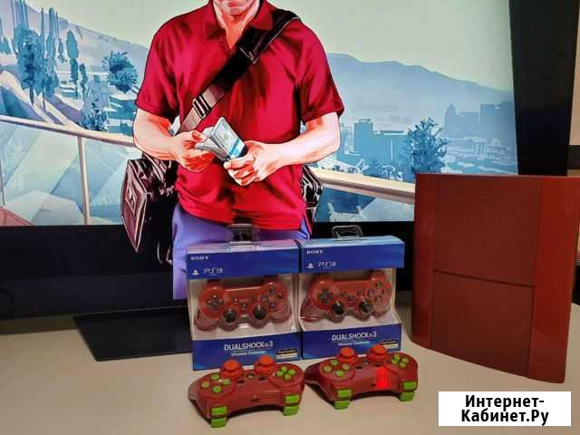 Sony Playstation 3 красный Super Slim Red 100 игр Усть-Джегута - изображение 1