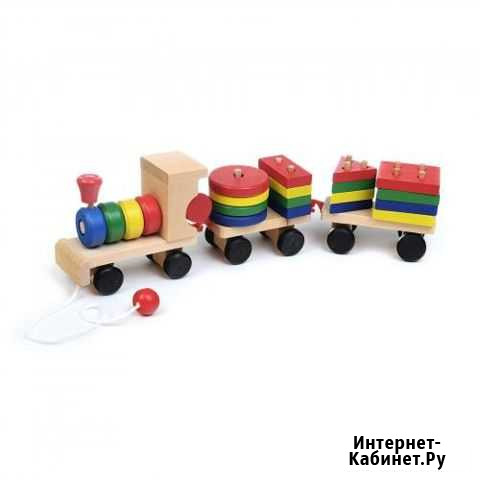 Деревянная развивающая игрушка - поезд-конструктор Красноярск - изображение 1