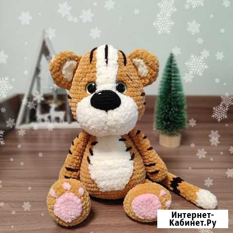 Мягкая игрушка тигр вязаный Воркута - изображение 1