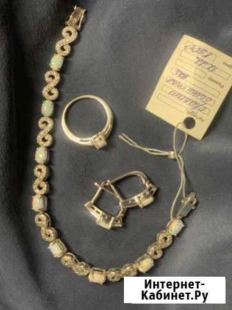 Комплект серебро 925, белый опал Нижний Новгород - изображение 1