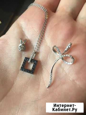 Кулоны белое золото с бриллиантами, сапфирами, кре Саратов - изображение 1