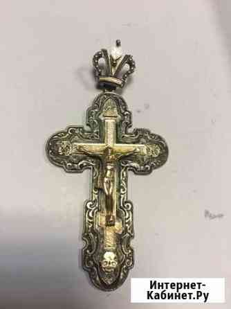 Крест серебро с золотом Самара