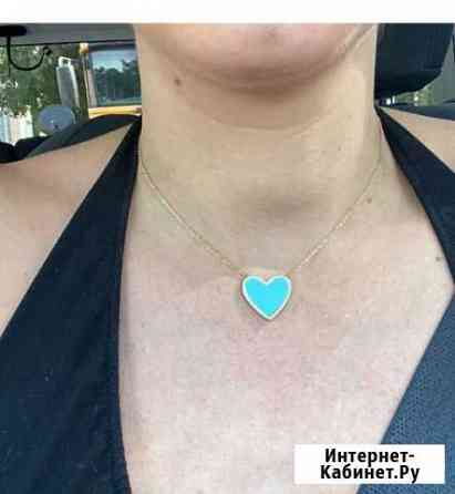 Серебряная подвеска, голубое сердце бирюза, циркон Волгоград