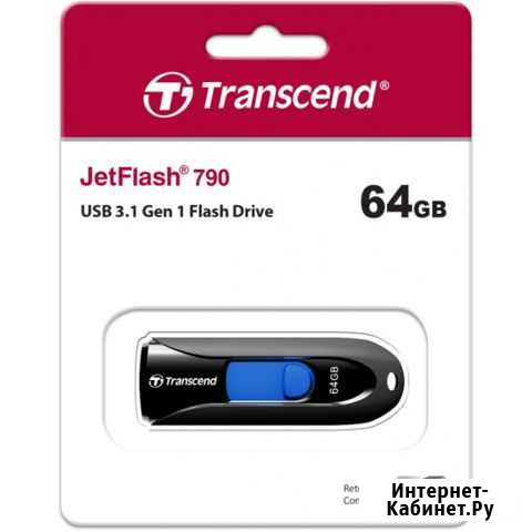 USB флешка 64Gb Transcend JetFlash 790K black USB Пятигорск - изображение 1