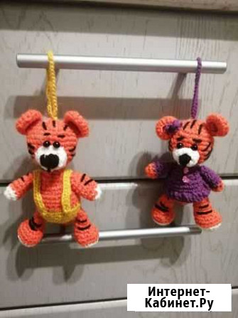 Вязаная Игрушка на ёлку брелок, символ года тигр Тверь - изображение 1