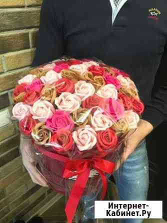 Роза из мыла в шляпной коробке Воронеж