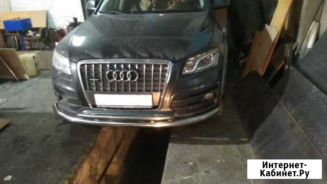 Защита переднего бампера Audi Q5 60/42 мм Ахтубинск - изображение 1