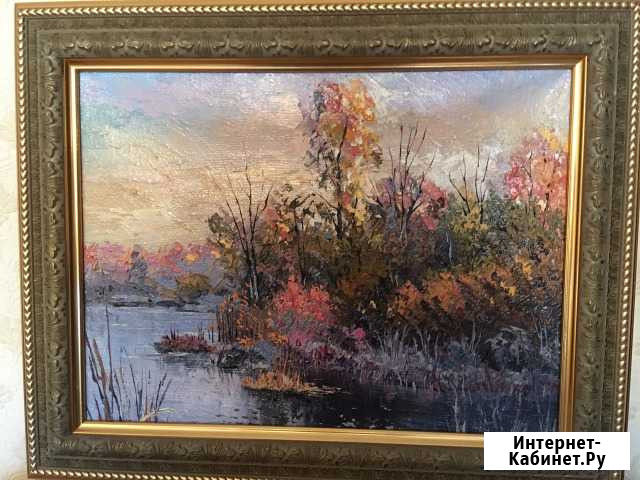 Картина «На озере утром» холст/масло Хохорь А.Ю Тверь - изображение 1