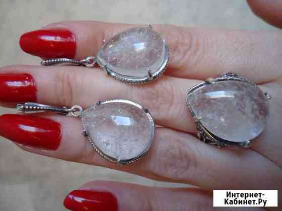 Комплект Кольцо Серьги Горный Хрусталь (Урал) Екатеринбург