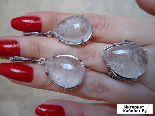 Комплект Кольцо Серьги Горный Хрусталь (Урал) Екатеринбург - изображение 1