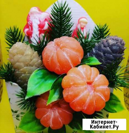 Новогодний букет из мыла ручной работы Краснодар - изображение 1