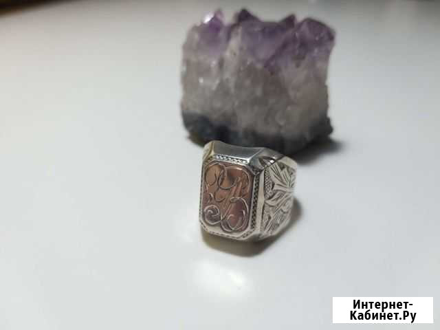 Серебрянная печатка мужская массивная 19.5 - 20 Воронеж - изображение 1