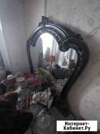 Большое зеркало в коричневой раме Челябинск