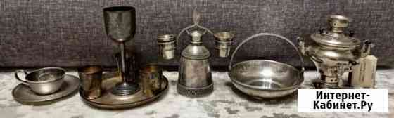 Мегалот из мельхиоровых предметор + самовар сувени Тамбов
