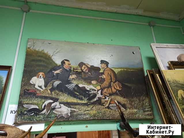 Картина охотники на привале Юрьевец - изображение 1