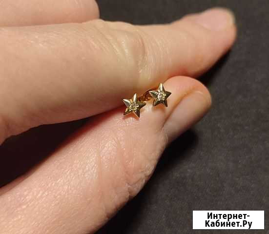 Золотые серьги детские Королев - изображение 1