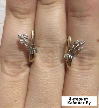 Золотые серьги с бриллиантами 0,251ct Саратов - изображение 1