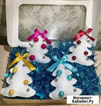 Елочные игрушки ручной работы из фетра Казань