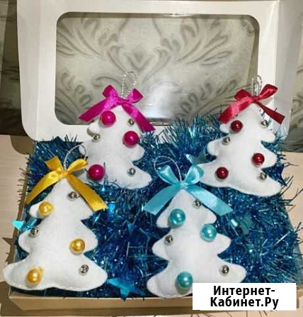 Елочные игрушки ручной работы из фетра Казань - изображение 1