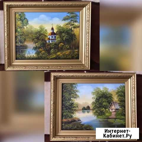 2 Картины «Храм над водой» и «Тихая речка» Дзержинск - изображение 1