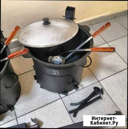 Казан чугунный 8 л. с печкой подарок Трехгорный - изображение 1