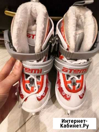 Коньки фигурные раздвижные atemi 27-30р в идеале Новосибирск - изображение 1