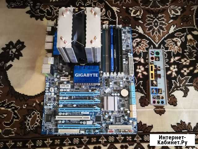Комплект Мат плата X58A-UD3R,проц Intel Xeon X5675 Рязань - изображение 1