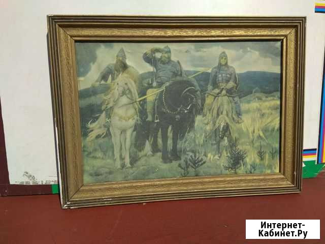 Картина на холсте Три Богатыря 58х40 Челябинск - изображение 1