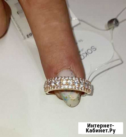 Серебряное кольцо с позолотой Рыбинск - изображение 1
