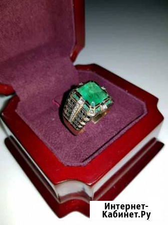 Печатка перстень Кольцо мужское с изумрудом 4.7 ct Тюмень - изображение 1