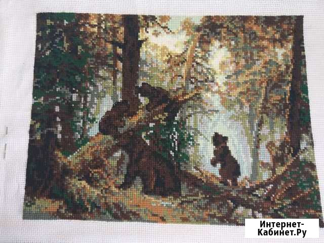 Вышитая картина крестиком. Утро в сосновом лесу Самара - изображение 1