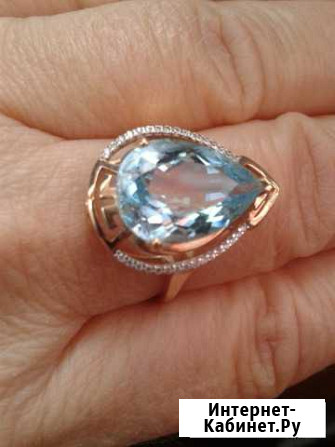 Кольцо золотое с топазом р-р 19 Челябинск - изображение 1